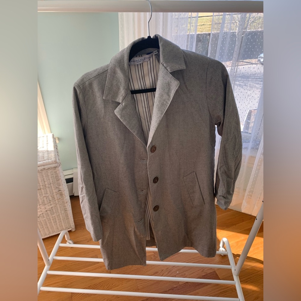 AMERICAN RHINO SIZE SMALL (fits more like XS) grey work coat. Worn only twice